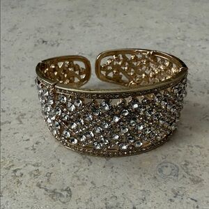 Elegant Gold and Silver Crystal Bracelet